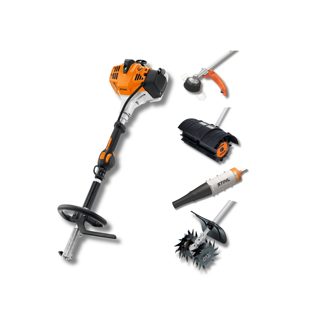 STIHL KombiSystem powerhead with four attachments